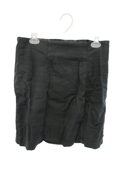 Free People Black Pleated Mini Skirt Size 10 Cotton Spandex Textured Buttons