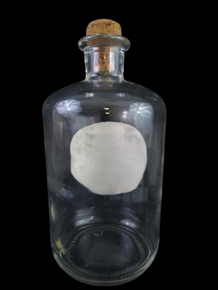 Vintage 1L Brombeerwein Glass Bottle Empty Cork Top Affenberg Salem