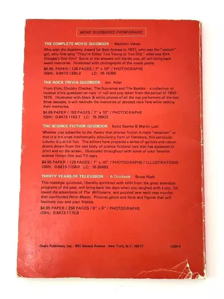 Vintage 1977 The Fifties Nostalgia Quizbook by Bruce Nash - Good Condition