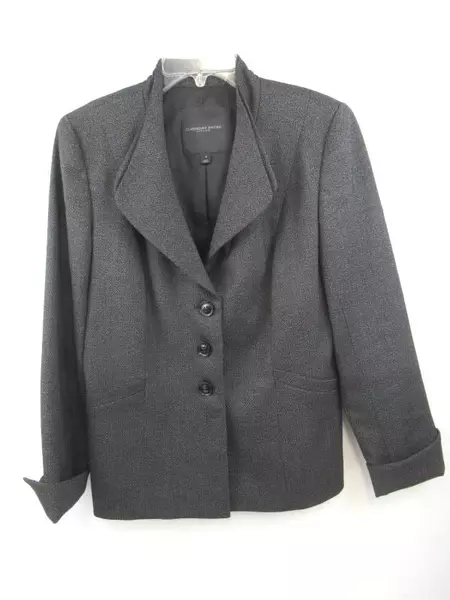 Classiques Entier Atelier Blazer Jacket Charcoal Gray Silver Specks Women's 8