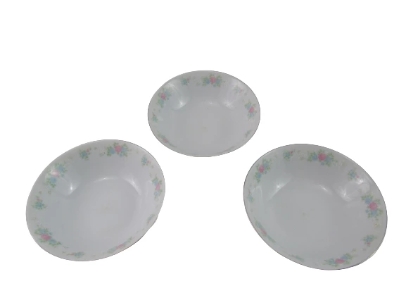 Lot of 3 China Garden Cereal Bowls Replacements Floral Prestige Jian Shiang 6 in