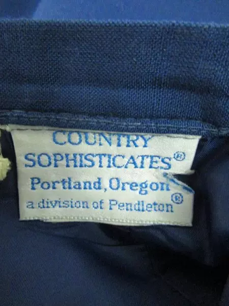 Vintage Country Sophisticates Pendleton Blue Midi Skirt Women's Sz 34 Silk Blend