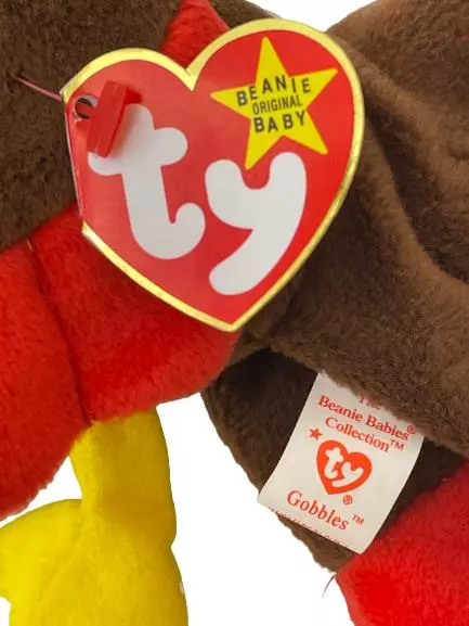 Rare 1996 TY Beanie Baby Gobbles the Turkey with Tag Collectible Plush