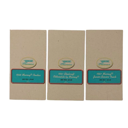 Lot of 3 Hallmark Kiddie Car Classics Tent Cards 1940s Display Collectibles