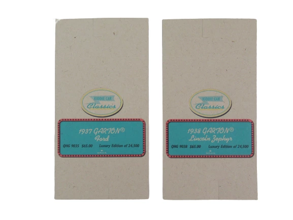 Lot of 4 Hallmark Kiddie Car Classics Display Cards 1937-1940 Collectibles