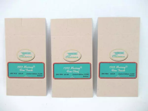 Lot of 3 Hallmark Kiddie Car Classics Tent Cards - 1955 Fire Trucks