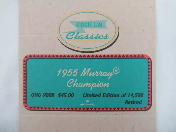 Lot of 2 Hallmark Kiddie Car Classics Tent Cards 1955 Murray Champions