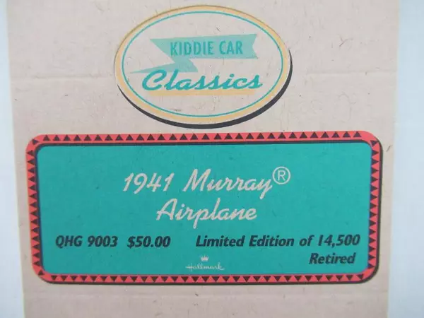 Hallmark 1941 Murray Airplane Tent Card - Retired Collectible Display