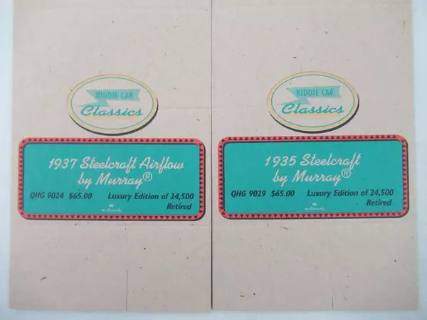 Lot of 5 Hallmark Kiddie Car Classics Tent Cards Steelcraft by Murray Retired
