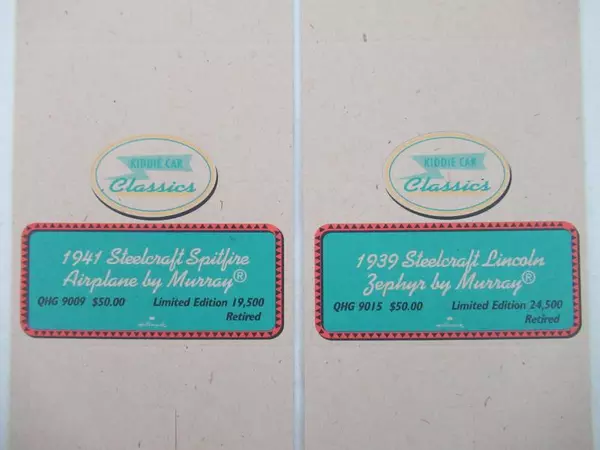 Lot of 5 Hallmark Kiddie Car Classics Tent Cards Steelcraft by Murray Retired