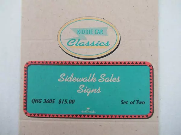 Lot of 3 Hallmark Kiddie Car Classics Tent Cards - Sidewalk & Welcome Signs