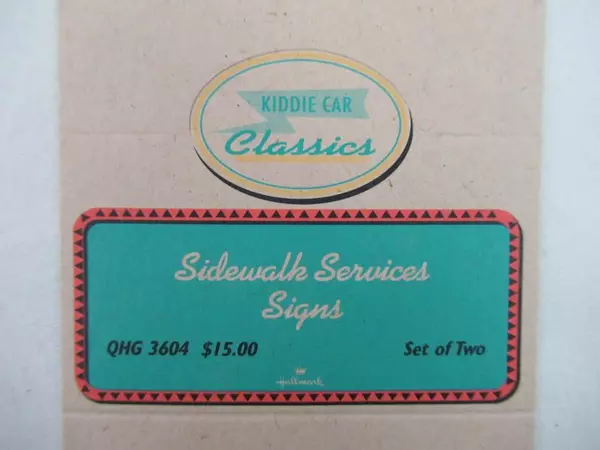 Lot of 3 Hallmark Kiddie Car Classics Tent Cards - Sidewalk & Welcome Signs