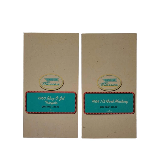 Lot of 2 Hallmark Kiddie Car Classics Display Cards 1960s Tricycles