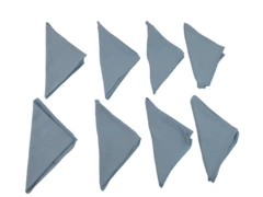 Lot of 7 Light Blue Cloth Napkins 16.5" Square Baby Shower Good Condition