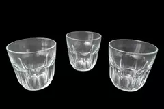 Lot of 3 Vintage Arcoroc France Clear Glass Orange Juice Glasses Petale Panel 