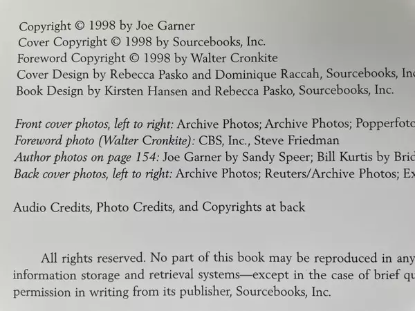 We Interrupt This Broadcast by Joe Garner 1998 HC Book - Bill Kurtis