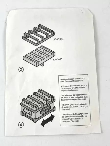 Vintage Playmobil 1989 Manual Instructions Chest Geobra Germany 3794
