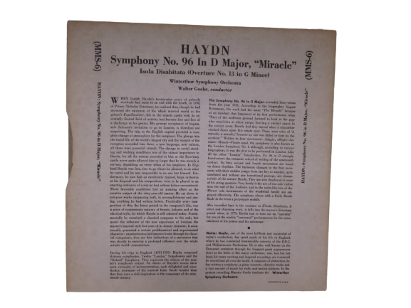Haydn Symphony No. 96 Miracle Vinyl Record Winterthur Orchestra Vintage