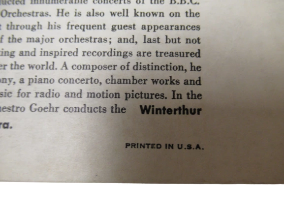 Haydn Symphony No. 96 Miracle Vinyl Record Winterthur Orchestra Vintage