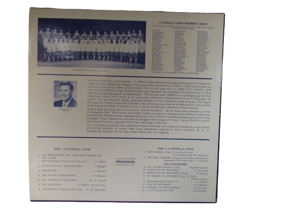 Vtg 1967 Jefferson A Cappella Choir Vinyl Record - School Of Champions