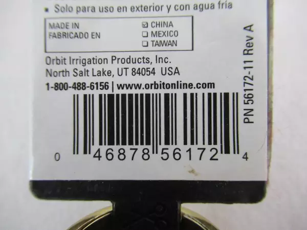 Orbit SunMate Male Quick Connect Connector Model 56172 Outdoor Cold Water NWT