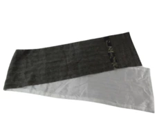 Black & White Chevron Striped Table Runner with Quilted Accents - 64" Long