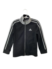Adidas Black Track Jacket 4T Toddler Unisex Gray Zip Good Condition