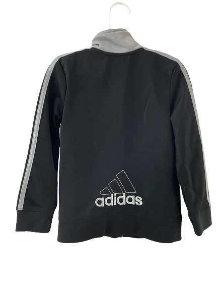 Adidas Black Track Jacket 4T Toddler Unisex Gray Zip Good Condition