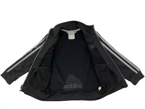 Adidas Black Track Jacket 4T Toddler Unisex Gray Zip Good Condition