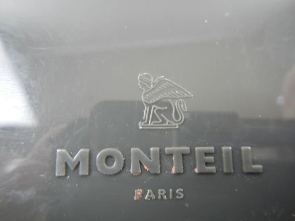 Vintage Monteil Paris Lion Design Folding Makeup Compact Mirror 3"