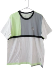 Nike Men's XL Colorblock Tee Gray Mint Crew Neck Reflective Logo 100% Cotton