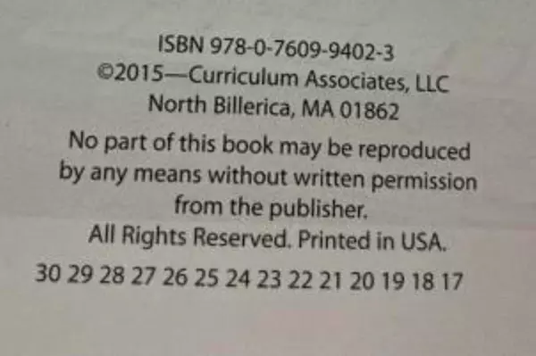 Ready Writing Instruction 2015 Curriculum Associates Grade 4 15296 Single Book