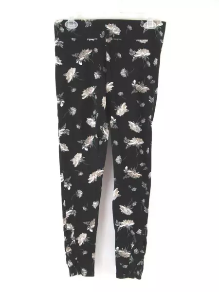 Mixit Women's Small Black Floral Leggings Crisscross Cutout Stretch Pants