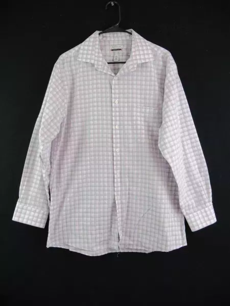 Van Heusen Flex Collar Regular Fit Plaid Button Down Shirt Men's 16.5 32/33