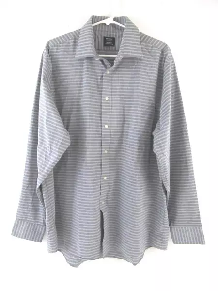 Arrow Men's Regular Fit Aroflex Collar Plaid Shirt Sz 16-16.5 Gray