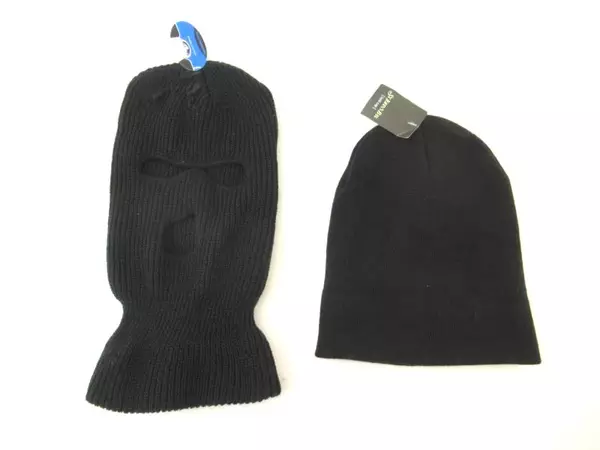 Lot of 2 Men's Winter Beanie Hats & Face Mask - St John's Bay, Athletic Works