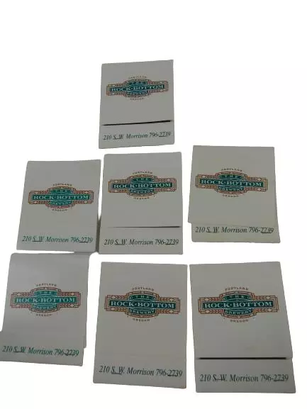 6 Vintage Rock Bottom Brewery Matchbooks Portland OR Collectible Lot
