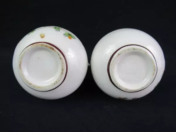 Vintage Ceramic Oil & Vinegar Dispenser Set with Floral Design & Wood Stoppers