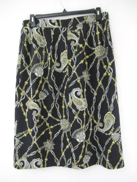 Vintage Ara Moden Women's Skirt Euro Size 46 Black Paisley Good Condition