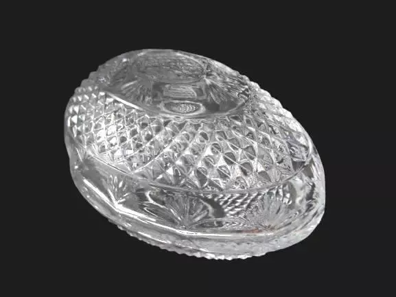 Vintage 1977 Avon Fostoria Crystal Egg Soap Dish Decorative Box Mother’s Day