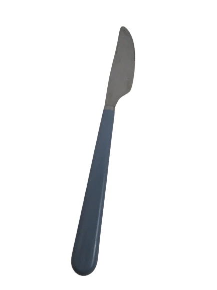 Lot of 4 Vintage Imperial Stainless Steel Dinner Knives Blue Handles 8.25"