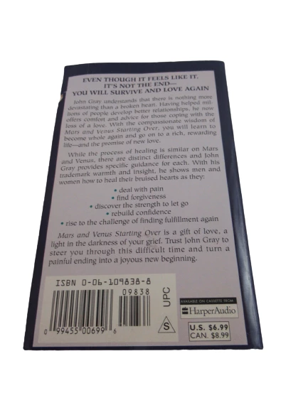 Vintage Mars and Venus Starting Over by John Gray PhD 1998 Self Help Book