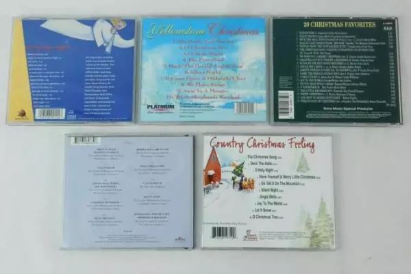 Lot of 5 Christmas CDs: 20 Favorites, Yellowstone, Angels, Country, Choirs