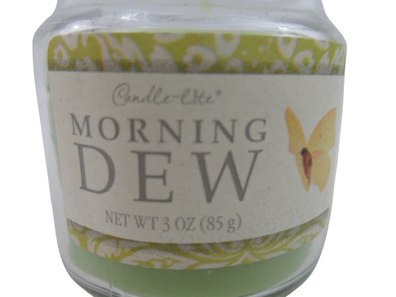 Candle-Lite Morning Dew 3 oz Scented Candle Green Jar Made in USA
