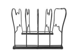 4-Slot Brown Metal Wire Organizer Rack for Documents & Magazines