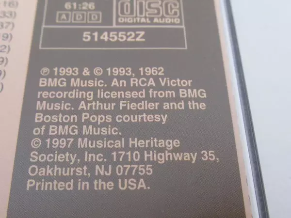 Vintage 1997 CD Pops Roundup Arthur Fiedler Boston Pops Orchestral Music