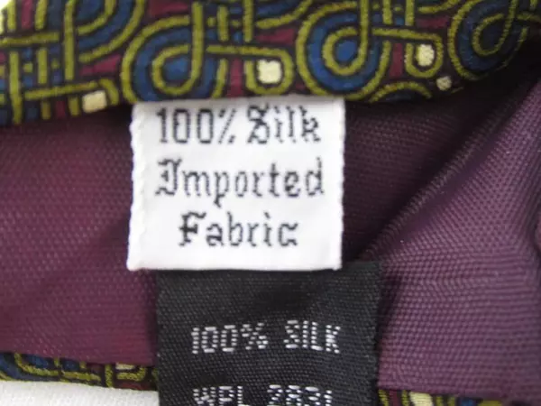 Lot of 2 Neckties Perry Ellis Black Geometric Clubfellow Blue Wine Gold Toned 