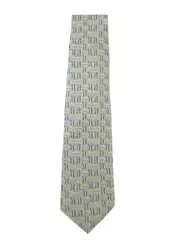Men's Artisphere Charles Vinson Silk Necktie Grey Blue Geometric 62" USA