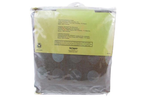 Pier 1 Imports Province Lined Window Panel 54x84 in Brown Blue Circles