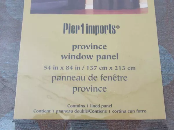 Pier 1 Imports Province Lined Window Panel 54x84 in Brown Blue Circles